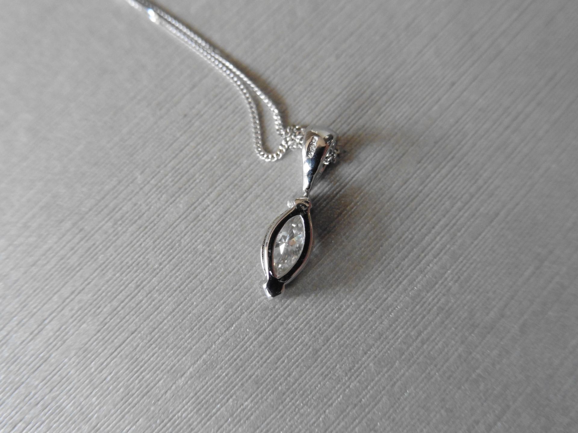 0.70ct diamond solitaire pendant set with a marquise shaped diamond, I colour, VS2 clarity. 2 claw - Image 4 of 4