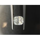 1.03ct cushion cut diamond. J colour, SI1 clarity. 6.25 x 5.56 x 3.71mm. GIA certification _