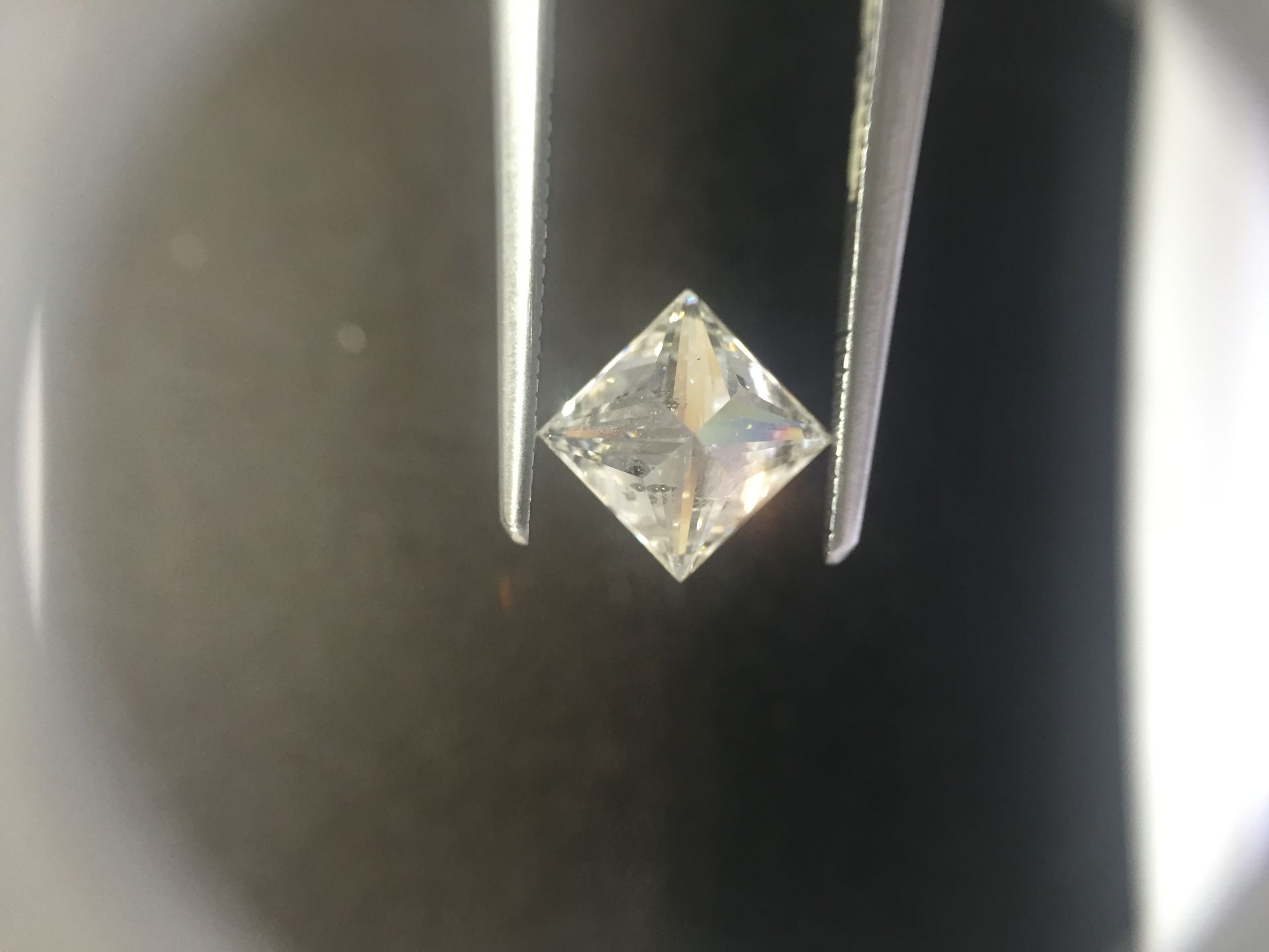 1.07ct princess cut diamond. G colour, SI1 clarity. No certification. Valued at £7755For more