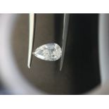 1.03ct pear cut diamond. E colour, Si1 clarity. No certification .Valued at £7625For more