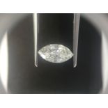 1.05ct marquise cut diamond. F colour, Si1 clarity. No certification. Valued at £10410For more