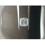 1.00ct cushion cut diamond. D colour, VS2 clarity. 5.75 x 5.60 x 3.88mm. GIA certification _