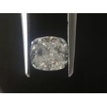 1.51ct cushion cut diamond. F colour, Si1 clarity. 6.72 x 6.19 x 4.21mm. GIA certification -