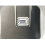 1.20ct emerald cut diamond. I colour, VS1 clarity. 6.92 x 5.07 x 3.48mm. GIA certificate _