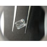 1.50ct emerald cut diamond. E colour, vs1 clarity. 7.43 x 5.69 X 3.95mm. GIA certificate _