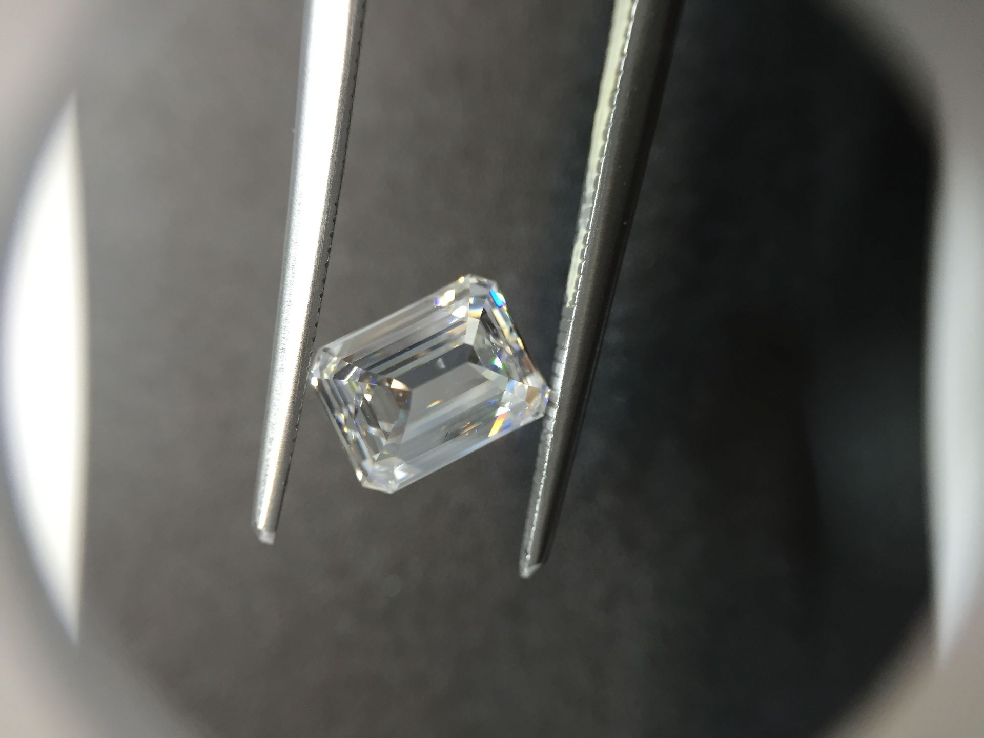 1.50ct emerald cut diamond. E colour, vs1 clarity. 7.43 x 5.69 X 3.95mm. GIA certificate _