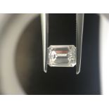 1.00ct emerald cut diamond. F colour, vs2 clarity. 6.80 x 5.23 X 3.16mm. GIA certificate _