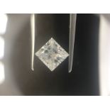 1.62ct princess cut diamond. E colour, Si1 clarity. GIA certification _ 6201981889. 6.86 x 6.71 x