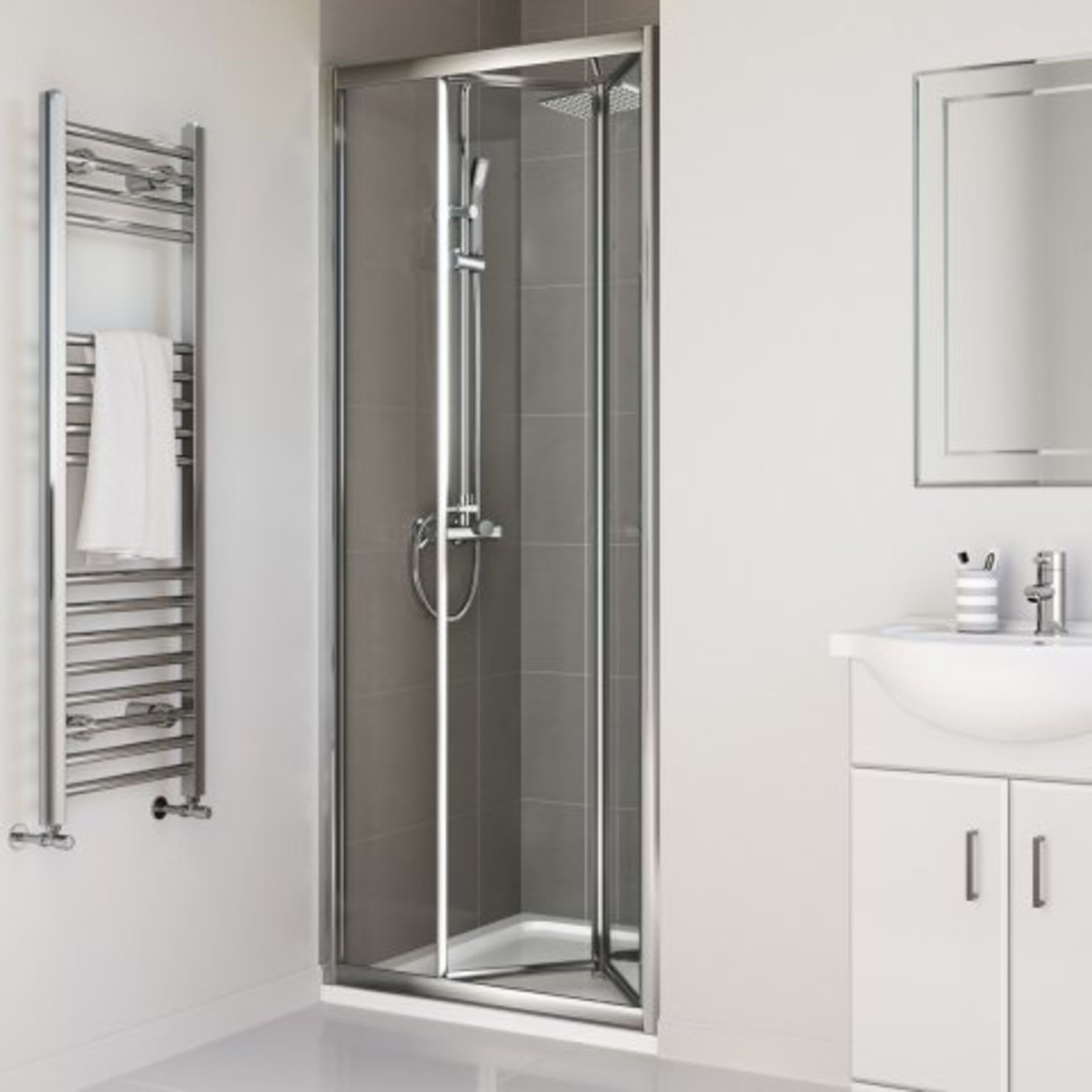 (Z65) 760mm - Elements Bi Fold Shower Door Do you have an awkward nook or a tricky recess in your - Image 2 of 5