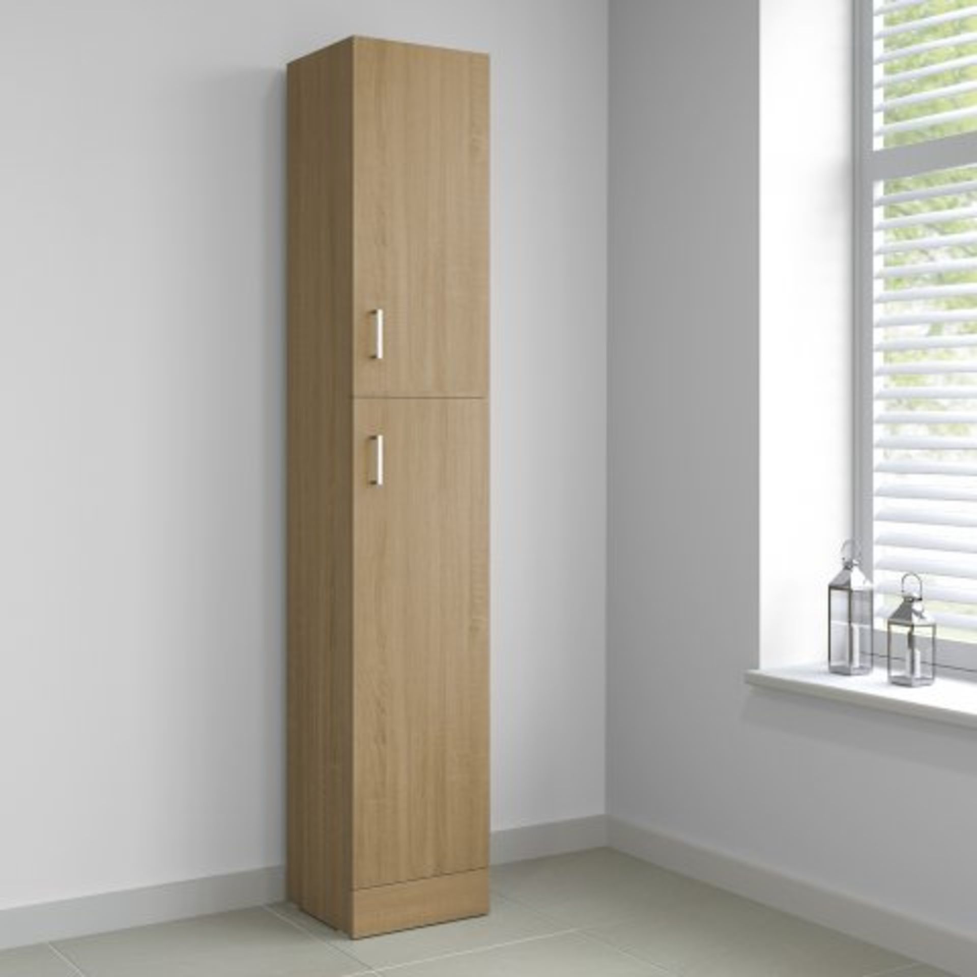 (Z211) 1900x300mm Quartz Oak Effect Tall Storage Cabinet - Floor Standing. RRP £299.99. - Image 2 of 4