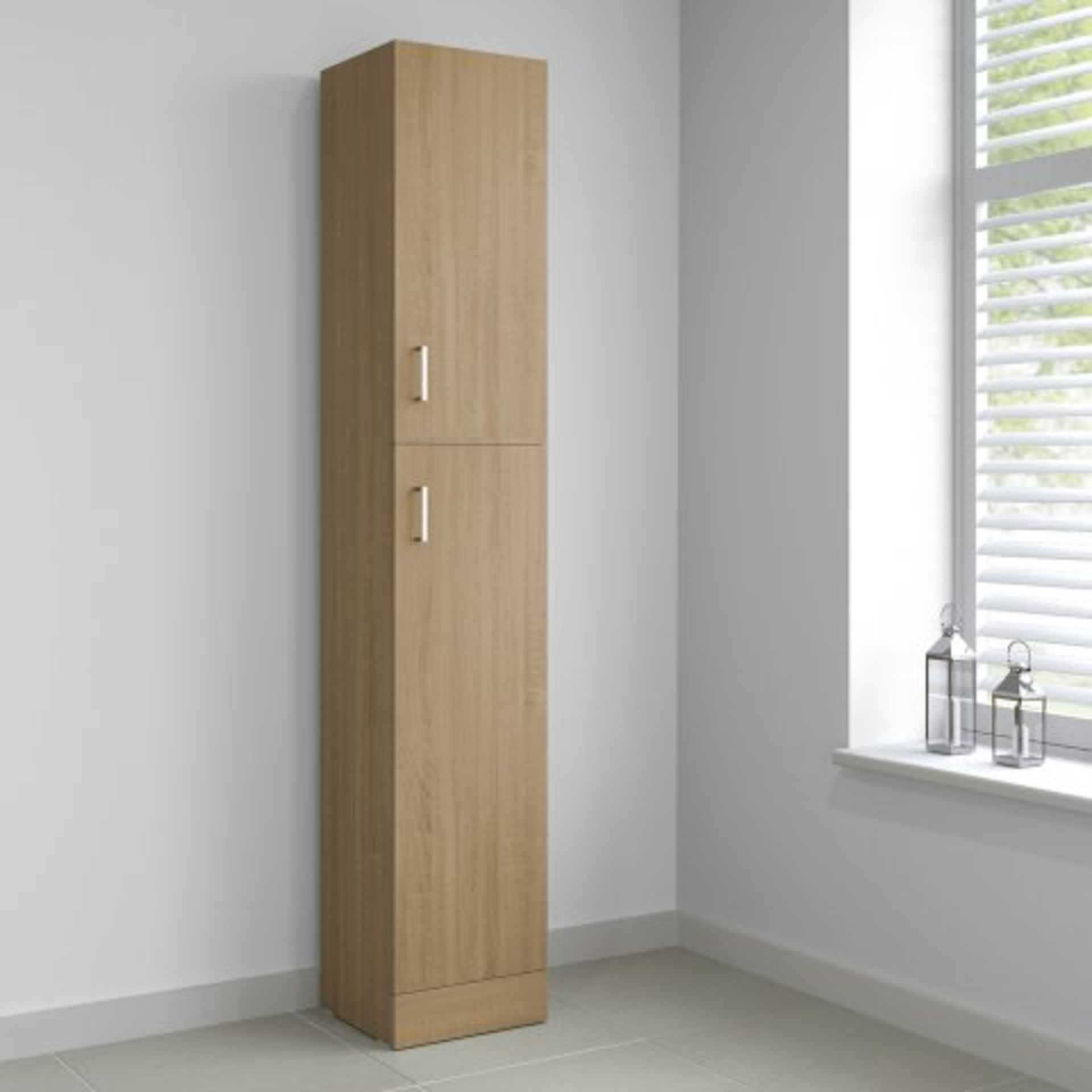 (Z211) 1900x300mm Quartz Oak Effect Tall Storage Cabinet - Floor Standing. RRP £299.99. - Image 4 of 4