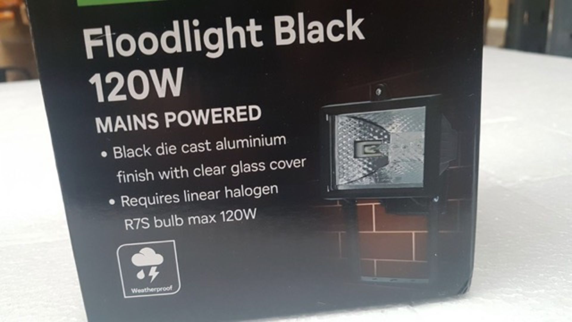 48 x Brand New 120w Black Diecast Aluminium Weatherproof Floodlights - Image 3 of 3