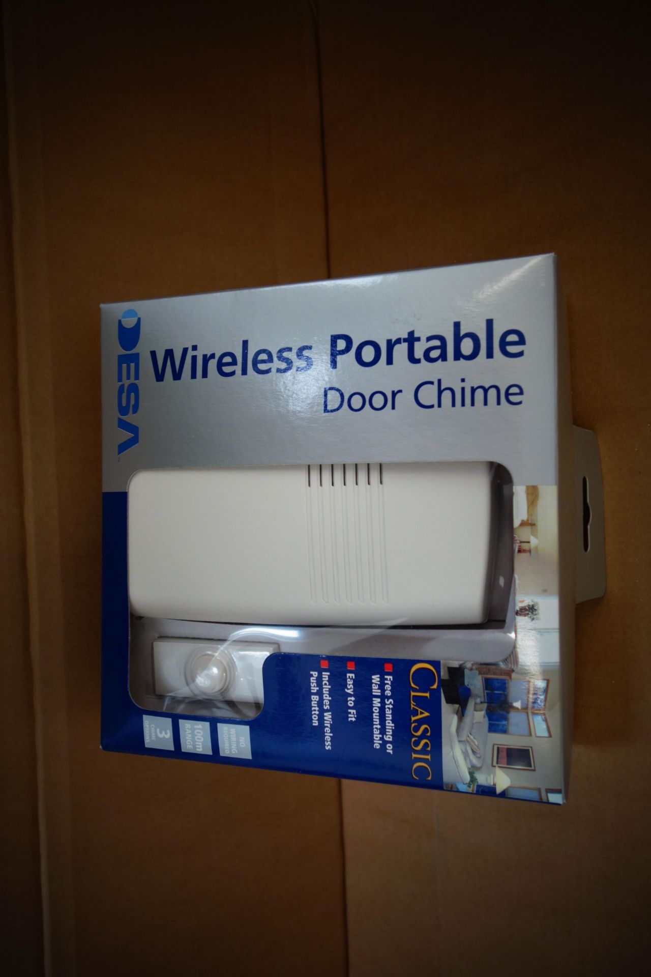 10 x Brand New Desa Wireless Portable Door Chimes - 100m Range. 3 Chime Options. No Wiring Required.