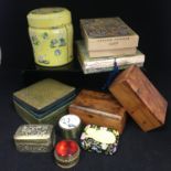 10 x small vintage boxes, pill boxes, tins etc. Includes free UK delivery.