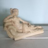 A Santini sculptured model of a reclining nude Paolina Bonaparte. 18 x 13cm. Includes free UK