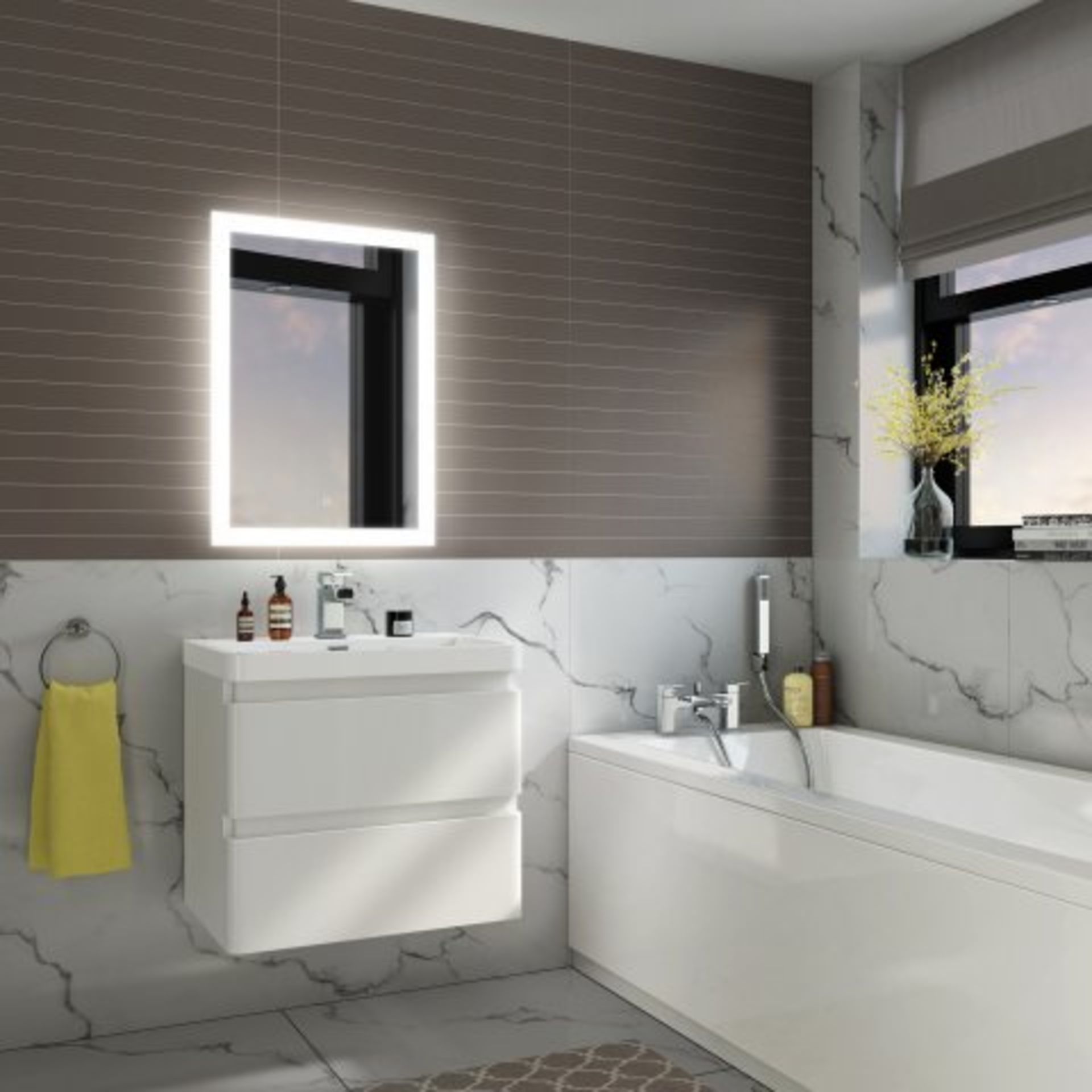 (138) 700x500mm Orion Illuminated LED Mirror - Switch Control. RRP £349.99. Light up your bathroom - Image 3 of 3