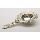 ANTIQUE CONTINENTAL ORNATE SILVER STRAINER 19TH C.