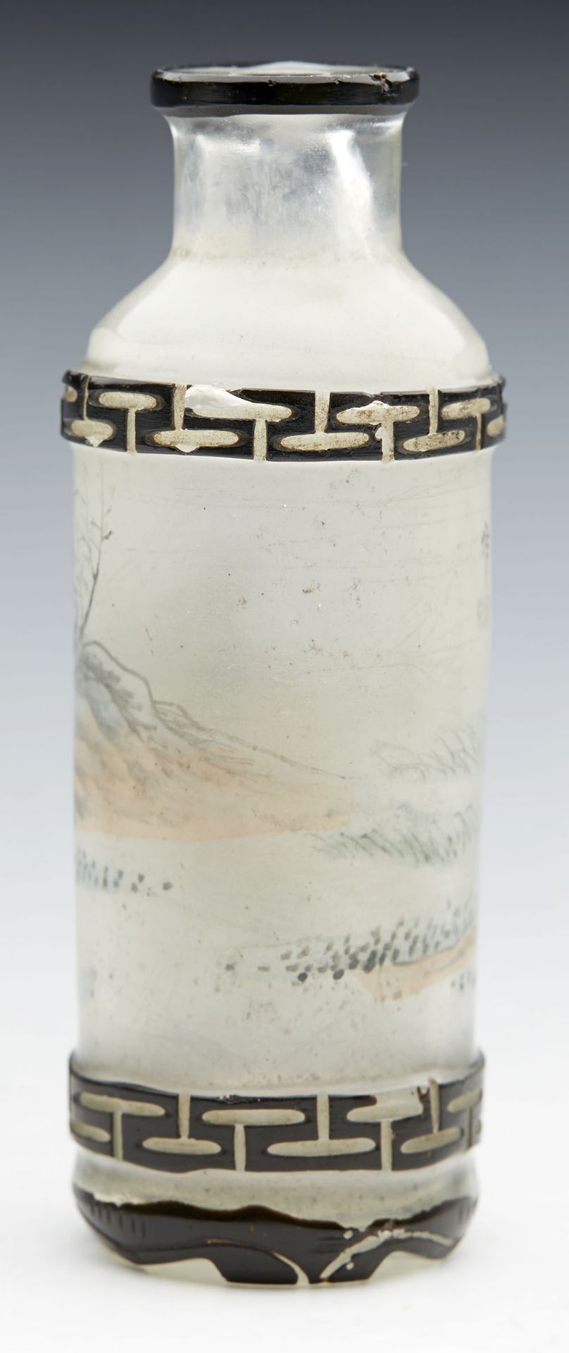 ANTIQUE CHINESE GLASS INSIDE PAINTED SIGNED SNUFF BOTTLE 19TH C. - Image 8 of 9