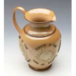 DOULTON LAMBETH JUG WITH VERSE COMMEMORATING WILLIAM MACCALL C.1888