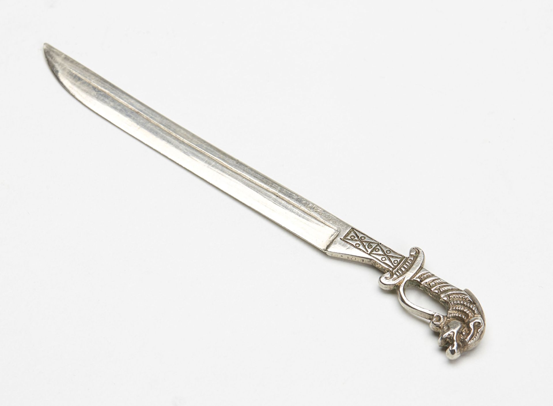 VINTAGE CONTINENTAL NOVELTY SILVER LETTER OPENER 20TH C. - Image 3 of 7