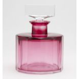 ART DECO MULTI SIDED CRANBERRY GLASS SCENT BOTTLE c.1920