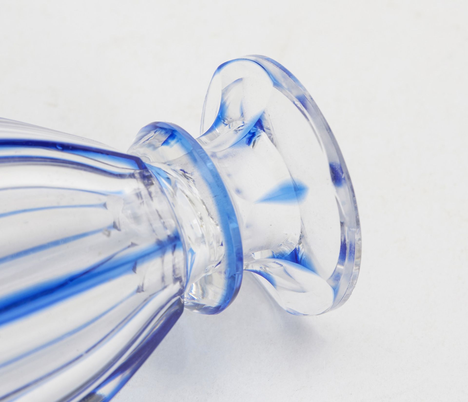 ANTIQUE PAIR BLUE OVERLAY GLASS SCENT BOTTLES c.1900 - Image 6 of 8