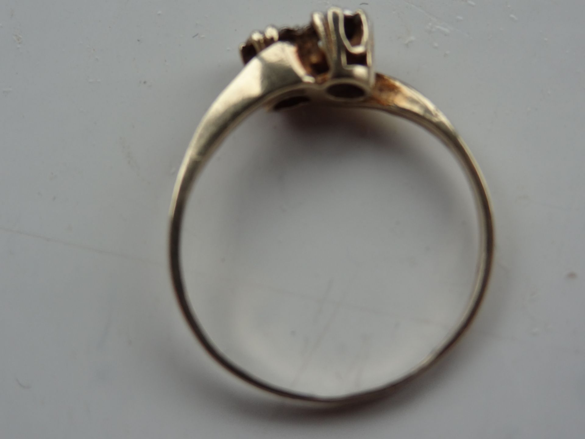 9CT Gold Ring Comprising Two Round Cut Diamond sin a White Gold Illusion Setting - Image 3 of 6