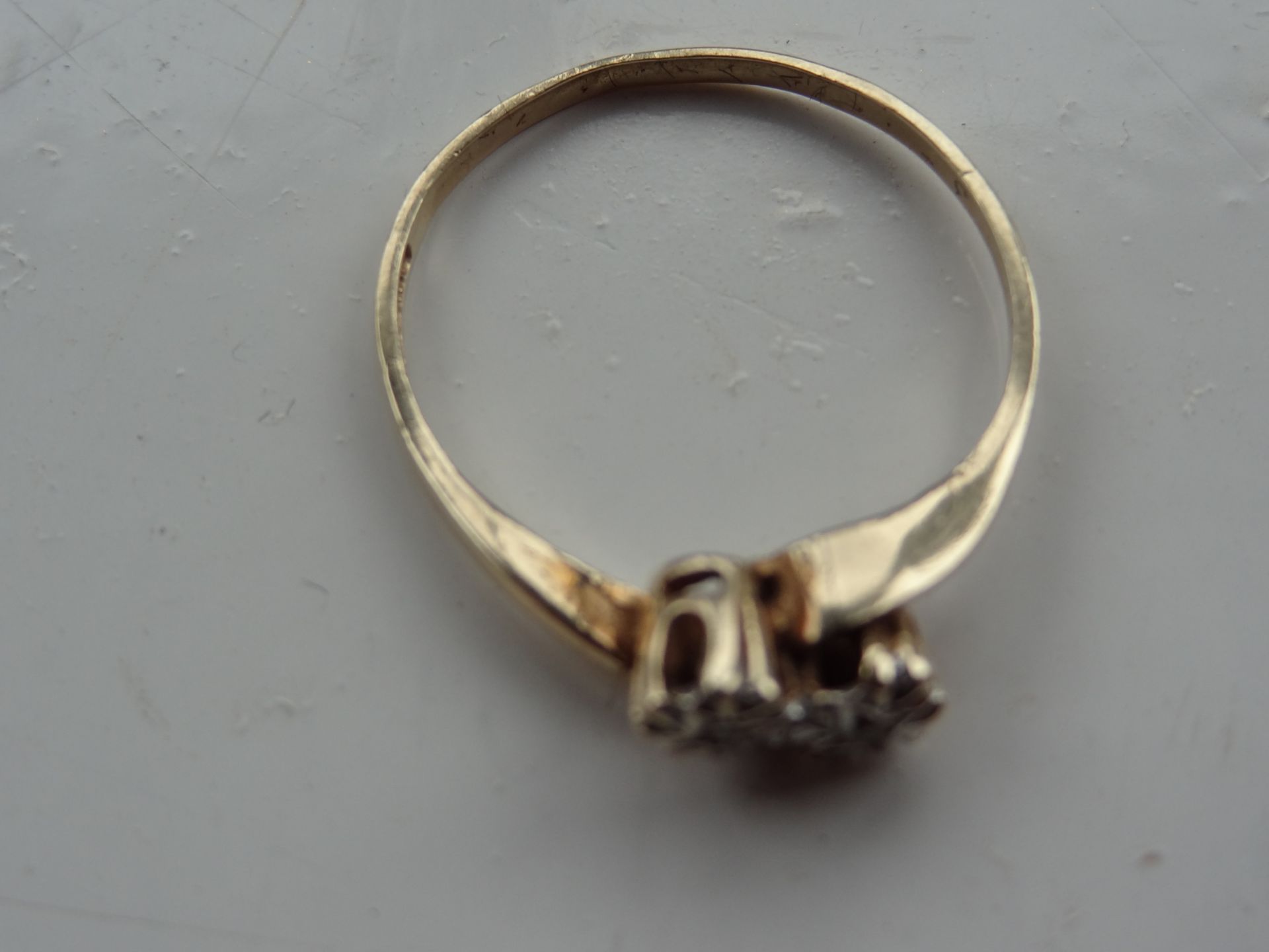 9CT Gold Ring Comprising Two Round Cut Diamond sin a White Gold Illusion Setting - Image 2 of 6