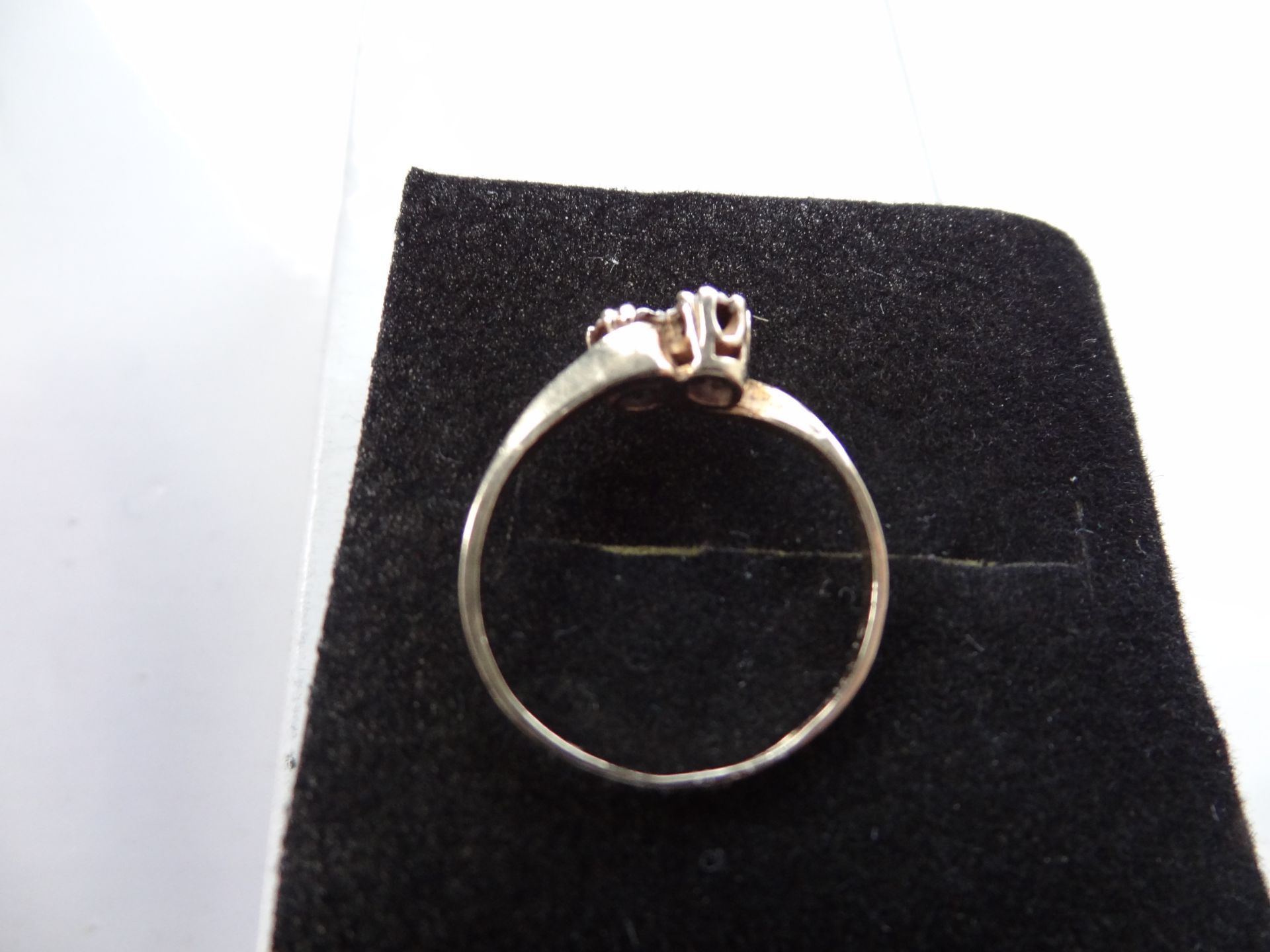 9CT Gold Ring Comprising Two Round Cut Diamond sin a White Gold Illusion Setting - Image 5 of 6