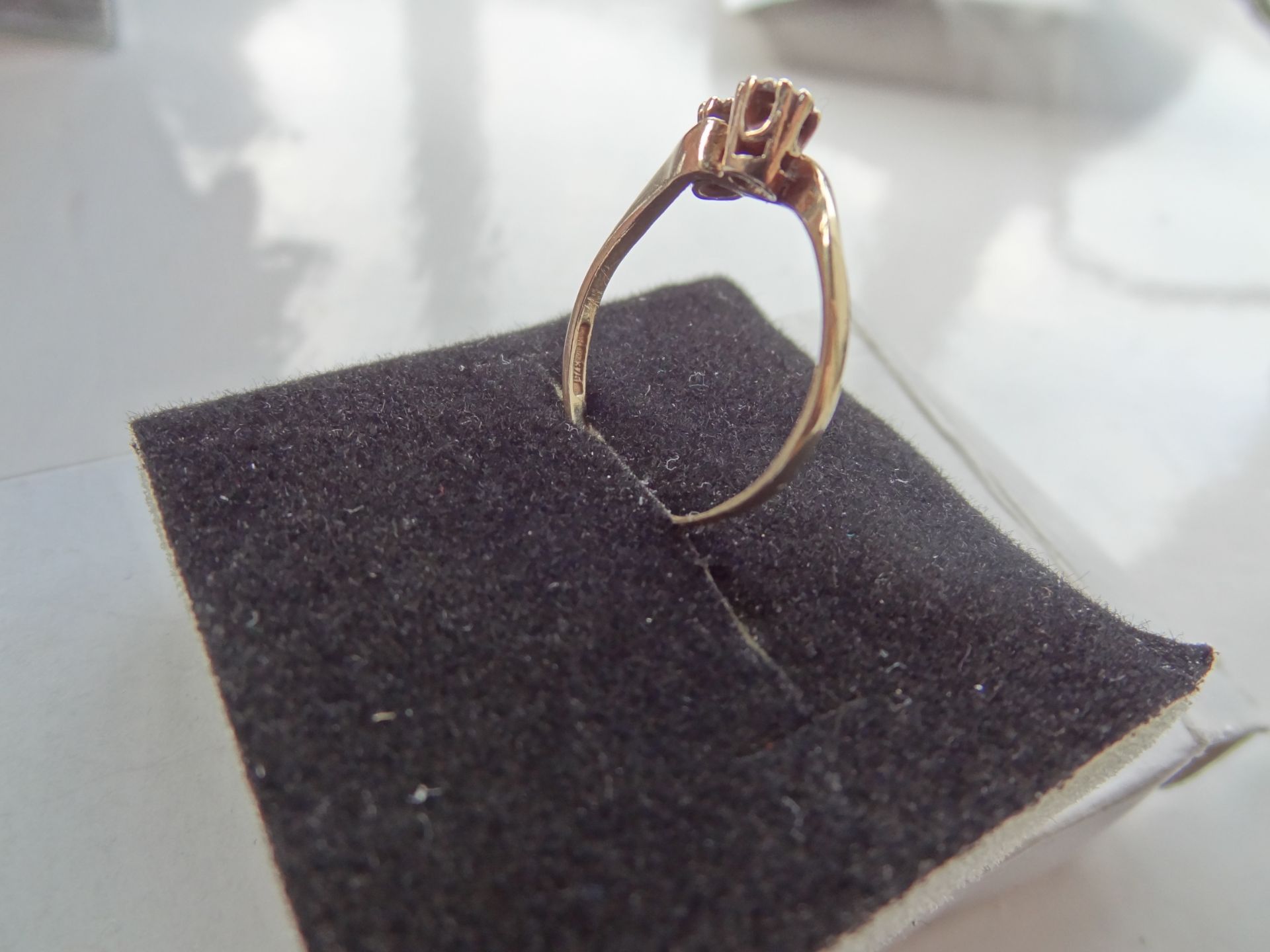 9CT Gold Ring Comprising Two Round Cut Diamond sin a White Gold Illusion Setting - Image 4 of 6