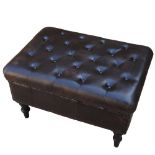 Leather Chesterfield Ottoman Handmade