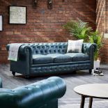 Shoreditch Leather Chesterfield 3-Seater Sofa Handmade