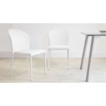 4 x Santo Stackable Faux Leather Dining Chair - in White