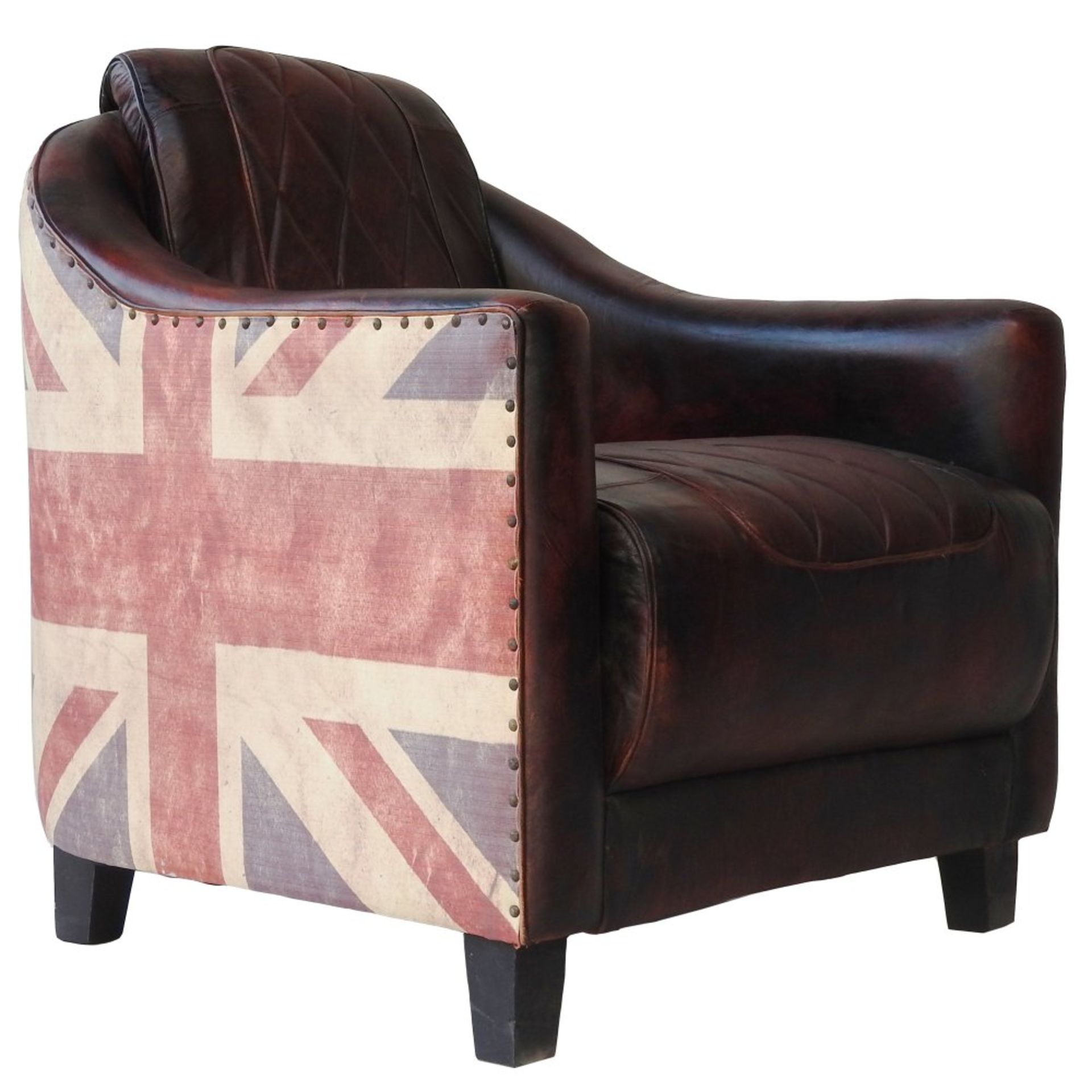 Union Jack leather armchair - Image 2 of 4