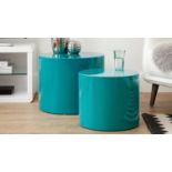 PEBBLE TEAL GLOSS SIDE TABLES