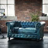 Shoreditch Leather Chesterfield 2-Seater Sofa Handmade