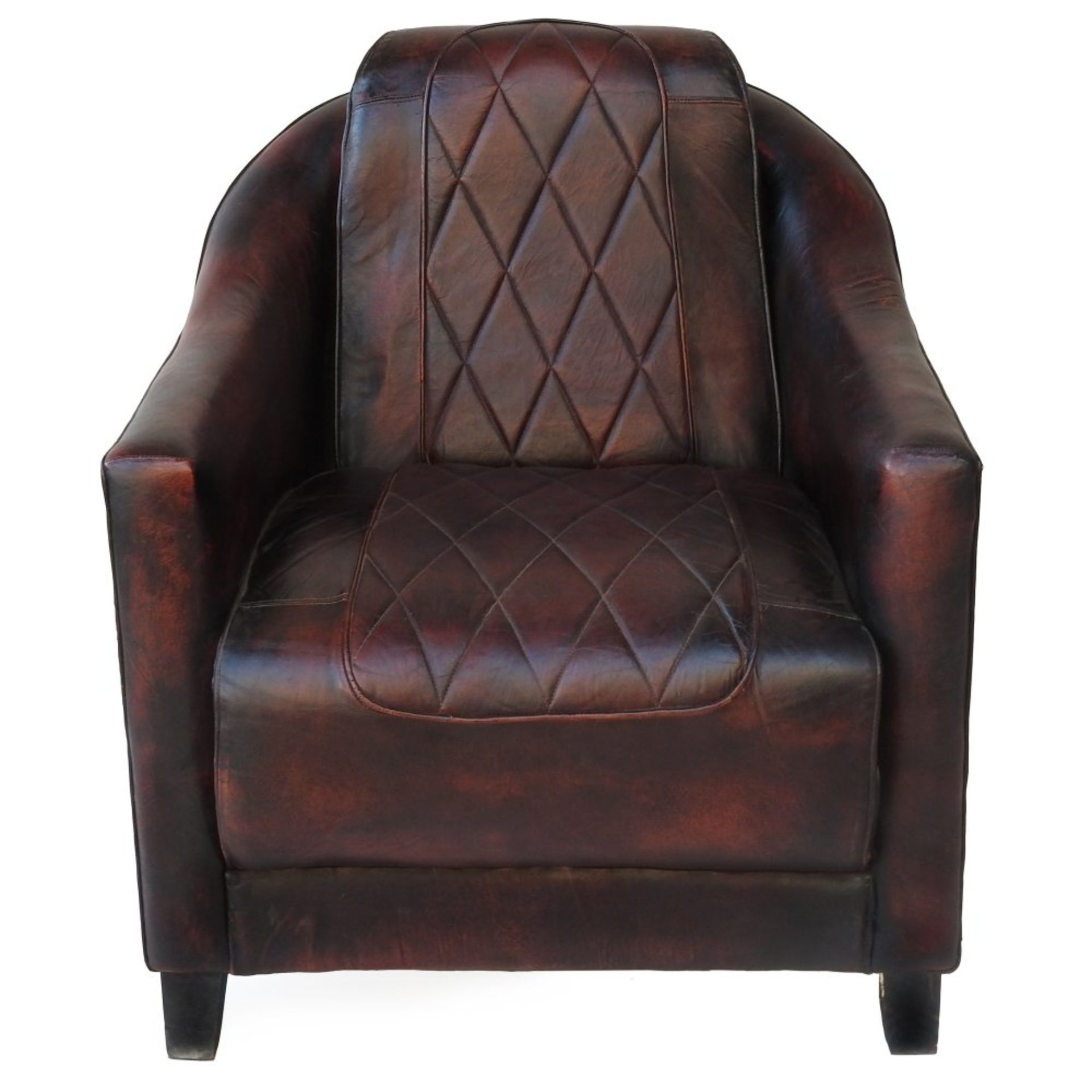 Union Jack leather armchair - Image 3 of 4