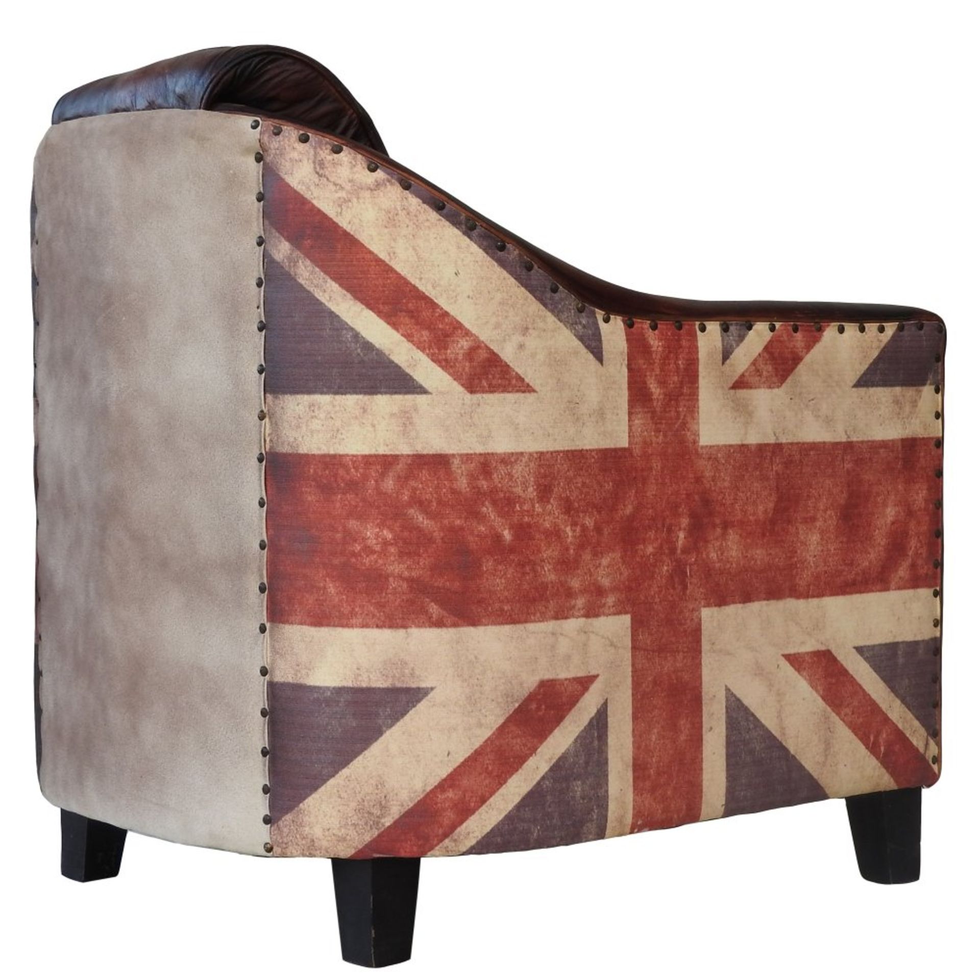 Union Jack leather armchair - Image 4 of 4