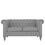 Maldon Grey Linen Chesterfield 2 Seater Sofa