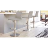 Pair of Elise Stainless Steel Gas Lift Bar Stool