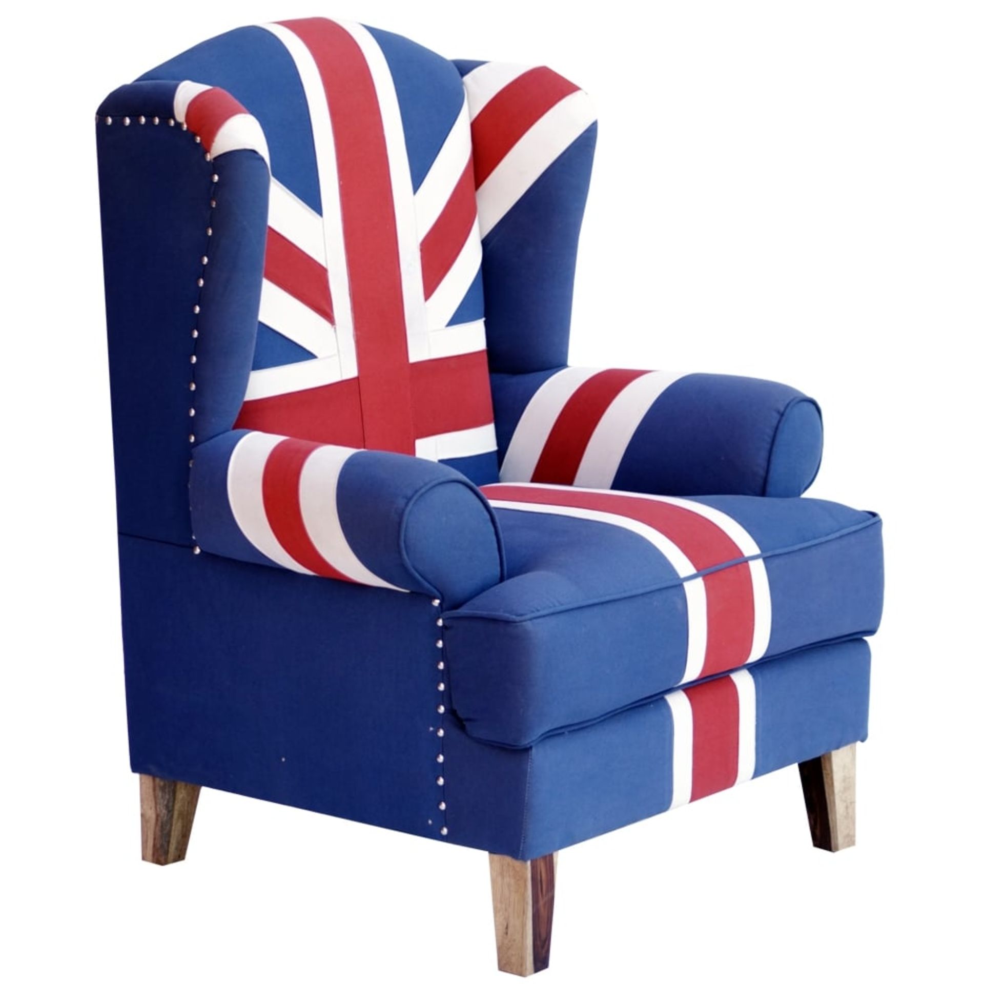 Union Jack Wingback Armchair - Image 3 of 6