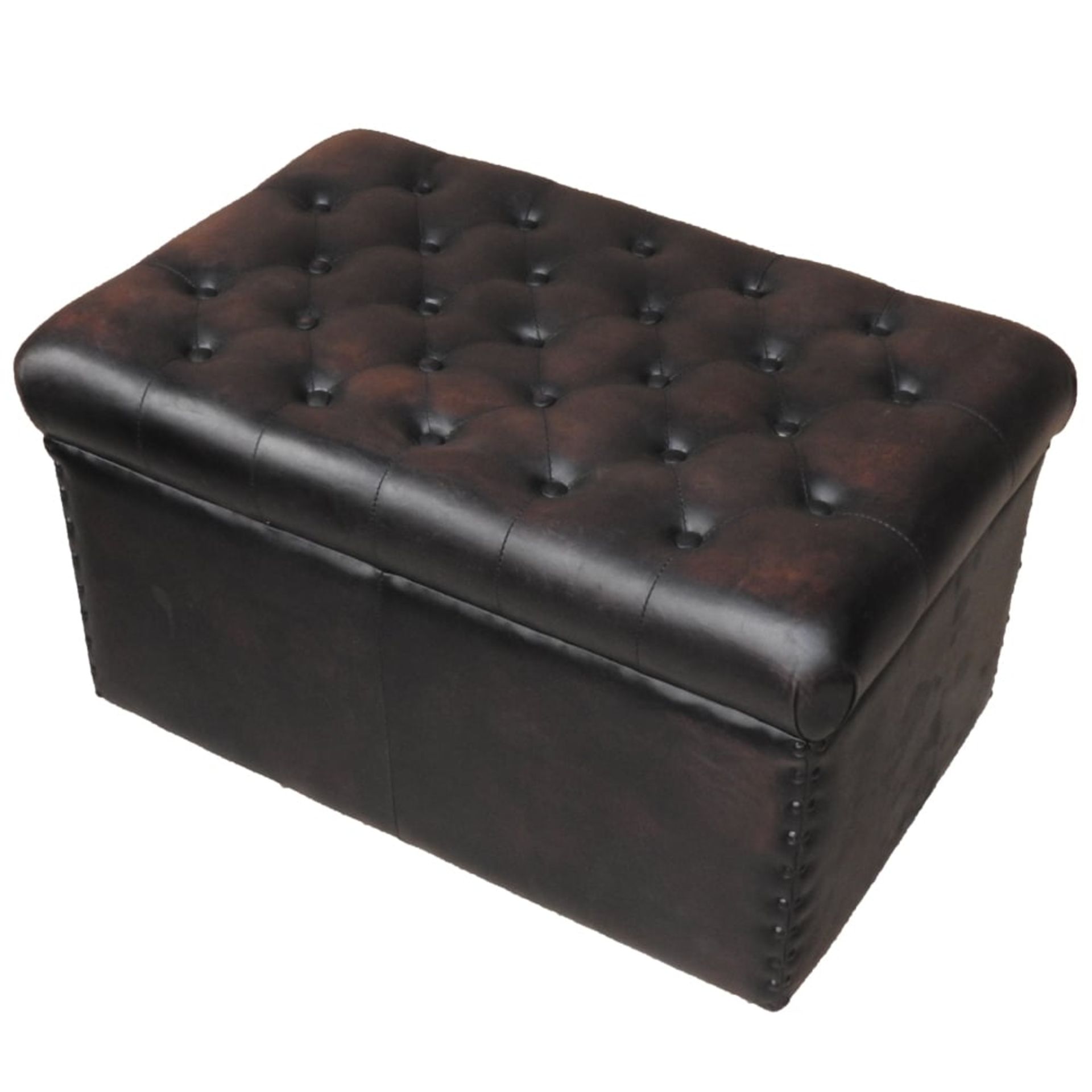 Leather Chesterfield Box Stool Handmade Chesterfield leather in a vintage finish.