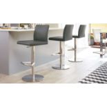 Pair of Elise Stainless Steel Gas Lift Bar Stool