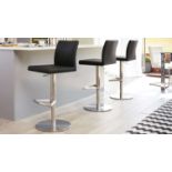 Pair of Elise Stainless Steel Gas Lift Bar Stool