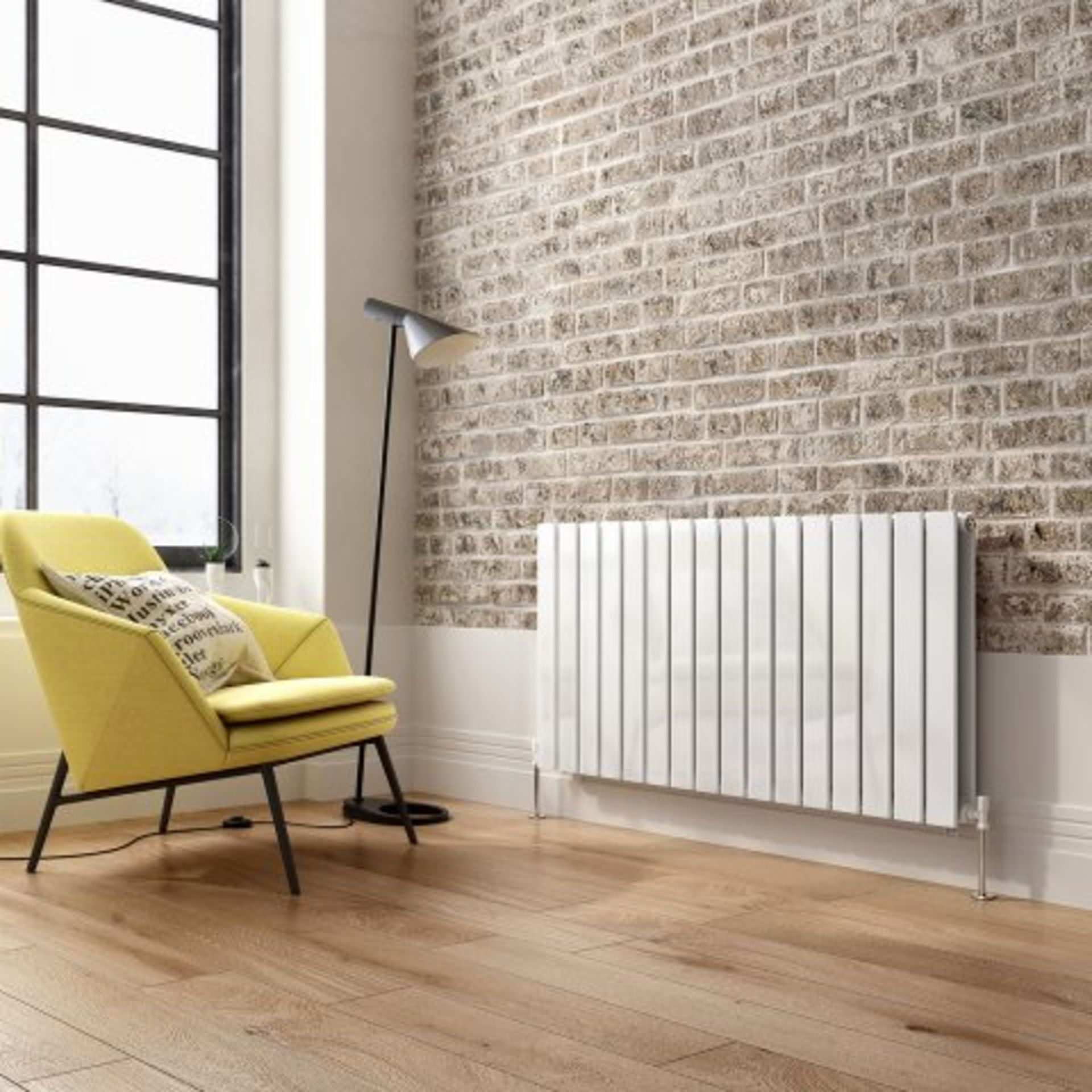 (I113) 600x1210mm Gloss White Double Flat Panel Horizontal Radiator - Hayes Premium. RRP £749.99. - Image 2 of 5