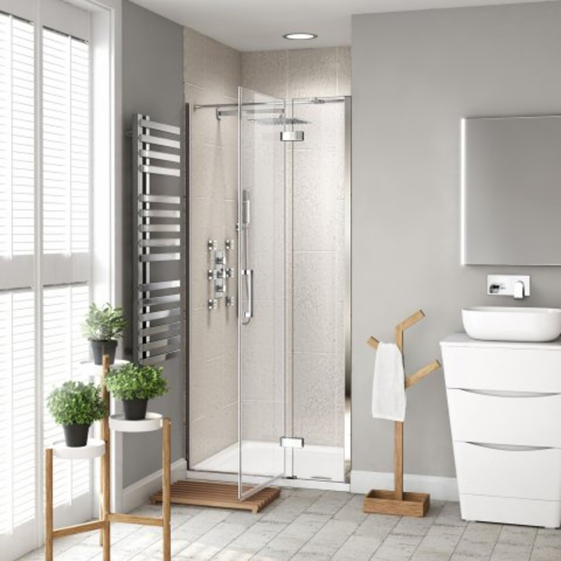 (I18) 900mm - 8mm - Premium EasyClean Hinged Shower Door. RRP £524.99. Premium Design Our Premium - Image 3 of 3