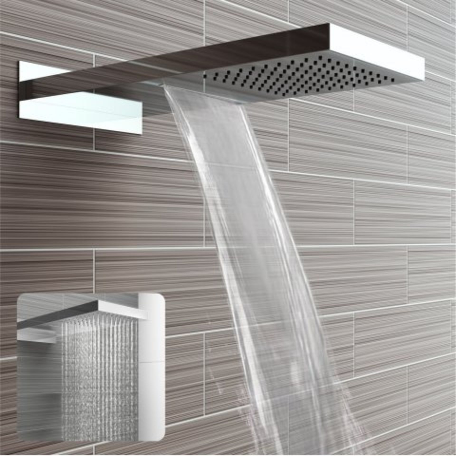 (I21) Stainless Steel 230x500mm Waterfall Shower Head. RRP £374.99. "What An Experience": Enjoy - Image 2 of 5