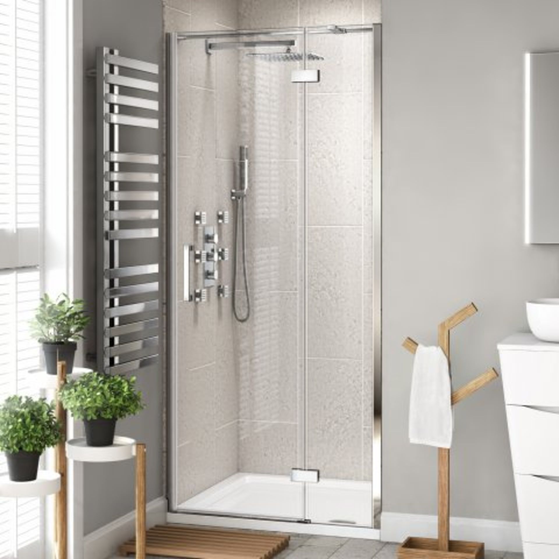 (I17) 1000mm - 8mm - Premium EasyClean Hinged Shower Door. RRP £499.99. Premium Design Our Premium - Image 3 of 5