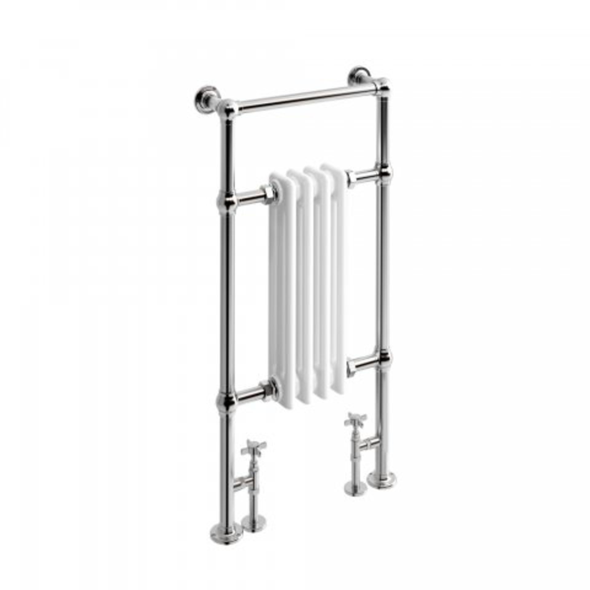 (I38) 952x479mm Traditional White Slimline Towel Rail Radiator - Victoria Premium. RRP £305.99. Long - Image 4 of 4