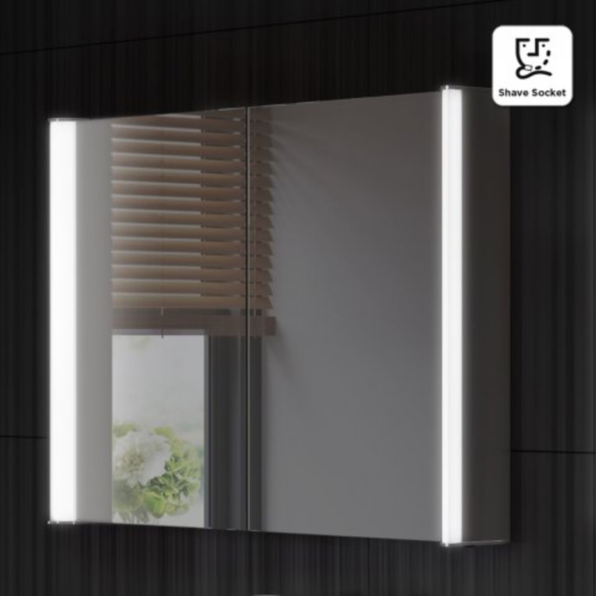 (I3) 800x600mm Bloom Illuminated LED Mirror Cabinet & Shaver Socket. RRP £599.99. LED Power The